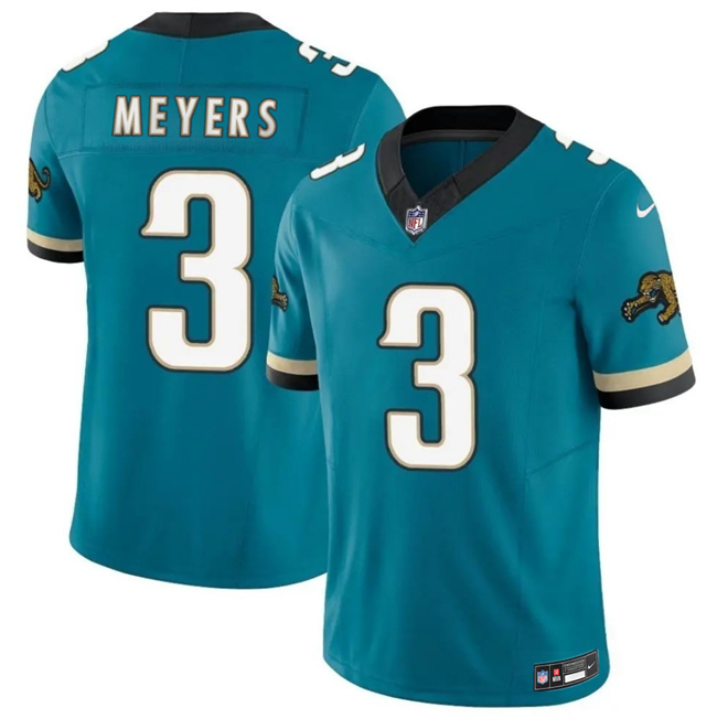 Men's Teal Jacksonville Jaguars #3 Jokobi Meyers 2025 F.U.S.E. Prowler Throwback Vapor Limited Stitched Football Jersey